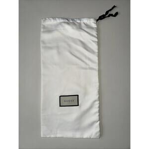 1 Gucci Dust Bag Logo Ivory Drawstring Dustbag Silk Feel Accessory 17.5” X 8”